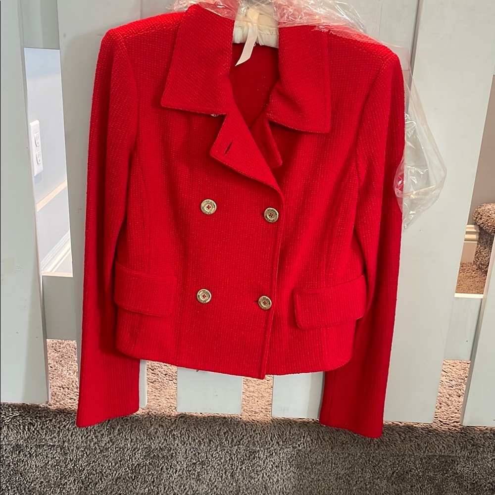 St John Red Double-Breasted Women's Jacket